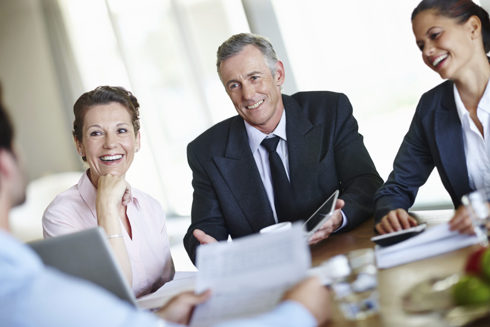 Enjoying a stimulating business discussion