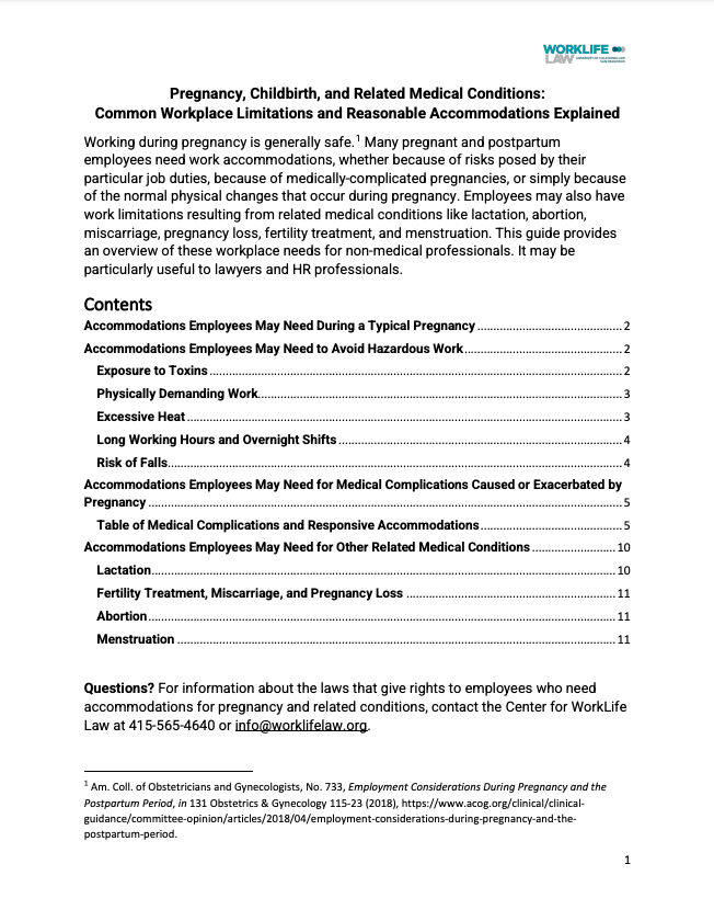 Pregnancy, Childbirth and Related  Medical Conditions Cover